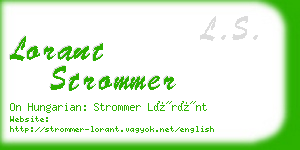 lorant strommer business card